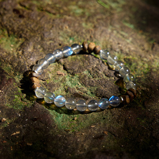 执行力 三坛星石 沉稳 直觉 天然沉香灰月光水晶手串手链 知晓