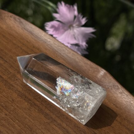 三坛星石 干净/力量 彩虹光  一物一拍 六棱柱天然白水晶柱摆件