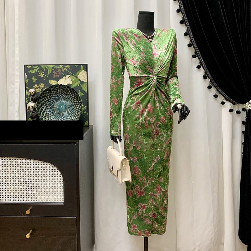 高级感绝美气质长裙修身御姐风