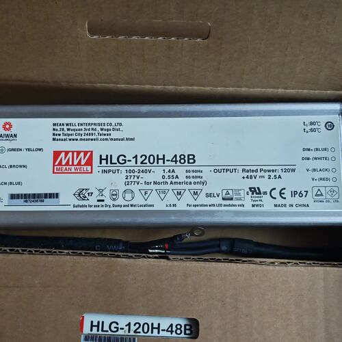 请议价-全新明纬HLG-120H-48B LED驱动电源，120W，