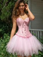 European and American Halloween corset, satin jacquard retro corset for women, sexy tight-fitting corset for the court thumbnail 5