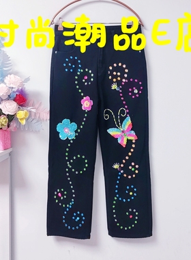 E00637  设计款时尚潮牌欧美流行网红定制版休闲牛仔长裤