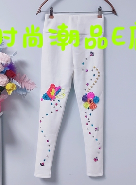 E00672 设计师款重工潮牌欧美时尚网红炸街个性定制加绒打底裤