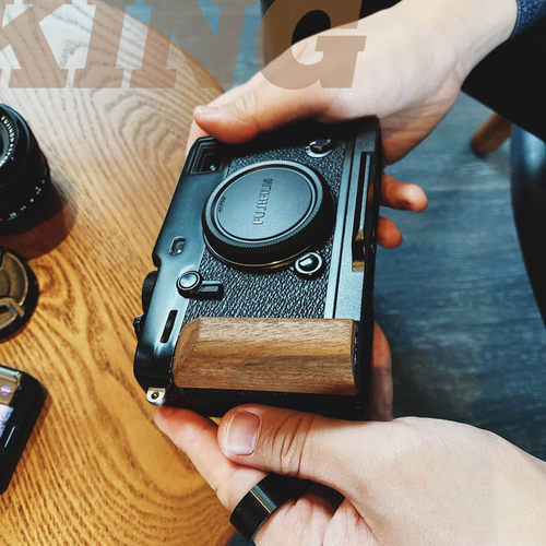 【King】原创富士X-Pro3相机手柄铝合金底座核桃木把手黑檀