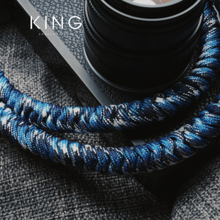 复古手工编织适用于富士索尼 相机背带粗绳手缝皮套款 King原创
