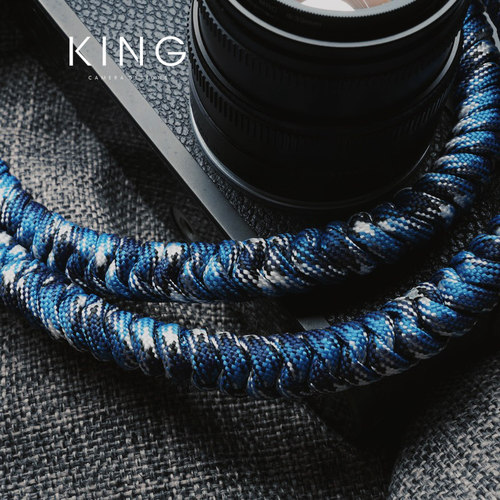 【King原创】相机背带粗绳手缝皮套款复古手工编织适用于富士索尼