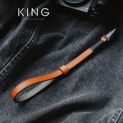 【KING】相机腕带升级加厚牛皮快装 GR4理光GRIII黑卡佳能G7X通用