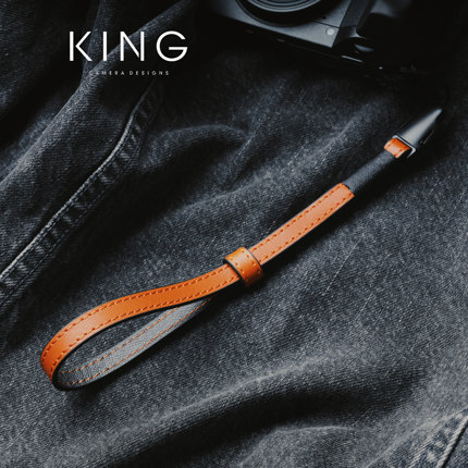 【KING】相机腕带升级加厚牛皮快装 GR4理光GRIII黑卡佳能G7X通用