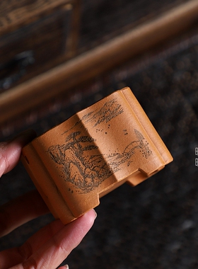 『四方菱花矮盆』精品菖蒲盆 紫砂微型盆  原矿紫砂 沈小君手工盆