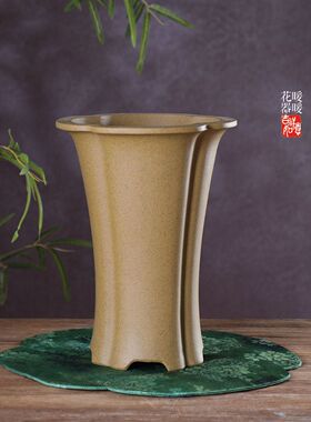 『收腰高花口』暖暖精选紫砂花盆手工兰花绿植盆景盆老桩芝麻段