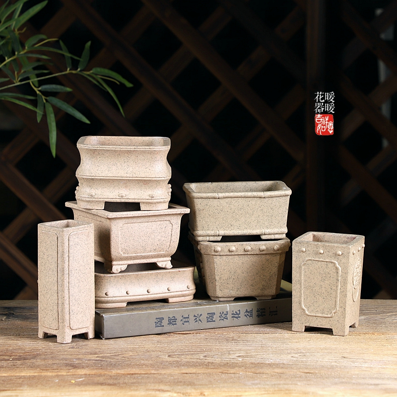 暖暖花器小花盆芝麻段泥微型