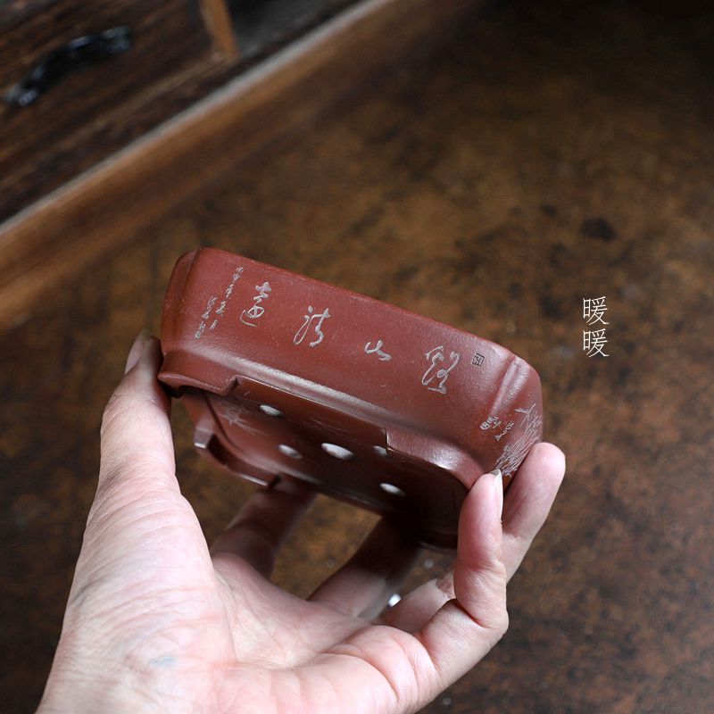 『溪山清远抽角宽长方』暖暖精选手工紫砂微盆景菖蒲 张可磊新款