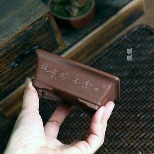 『无处不风景瓢口长方』暖暖精选手工紫砂微型盆绿植盆景假山菖蒲