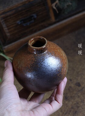 『柴烧复古小花插』暖暖精选 无孔小花瓶 家居摆件 花道用品 插花