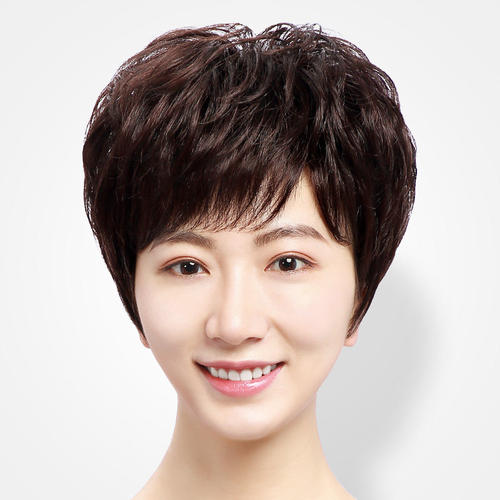 自然蓬松中老年2025新真发仿真顶