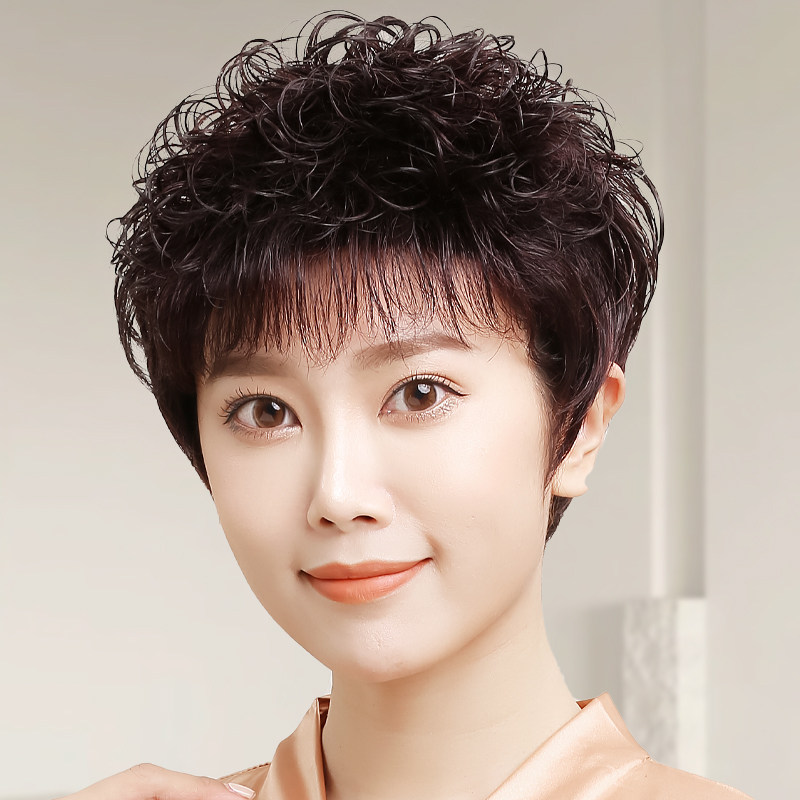 全真自然风送妈妈气质假发女短发