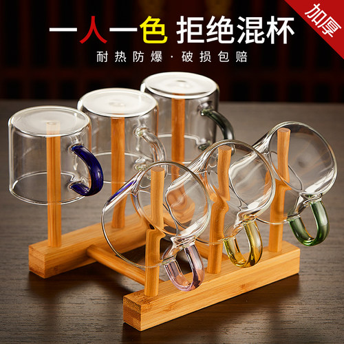 耐热玻璃透明主人杯带把功夫茶具