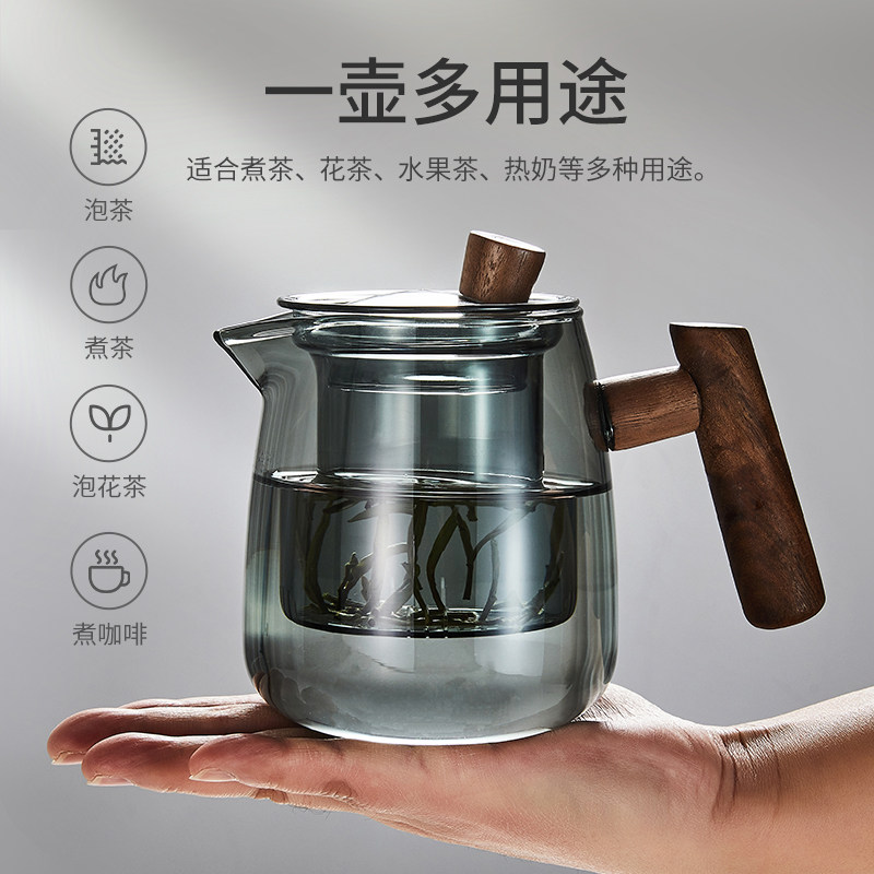功夫茶具套装耐高温高硼硅办公室家用中式风玻璃壶茶杯组合泡茶壶