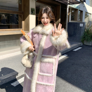 【新款】加厚长款皮毛一体外套 2588-P285-K428，女装派克服，柏妮丝绮