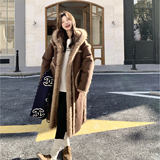 【新款】连帽保暖长款皮毛一体外套2589-P285-K428，女装派克服，柏妮丝绮