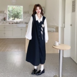 【现货】立体花朵假两件衬衫连衣裙2603-P145-K238，女装连衣裙，柏妮丝绮