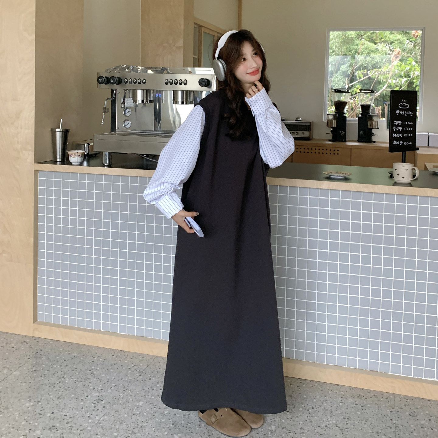 【新款】假两件连衣裙2602-P145-K238，女装连衣裙，柏妮丝绮