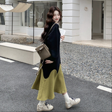 【新款】麦穗纹裙摆拼接卫衣裙2563-P135-K198，女装连衣裙，柏妮丝绮