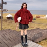 【现货】软糯糯皮毛一体外套2565-红P185-K278，女装棉衣/棉服，柏妮丝绮