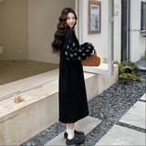 【新款现货】牛仔烂花拼接连帽卫衣裙2562-P135-K198，女装连衣裙，柏妮丝绮