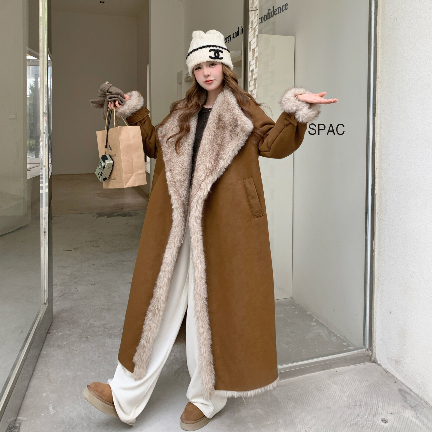 【新款】简约DA牌皮毛一体外套2577-P275-K408,女装派克服,柏妮丝绮