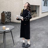 【新款现货】牛仔烂花拼接连帽卫衣裙2562-P135-K198，女装连衣裙，柏妮丝绮