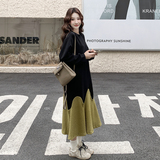 【新款】麦穗纹裙摆拼接卫衣裙2563-P135-K198，女装连衣裙，柏妮丝绮