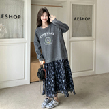 【新款】碎花拼接连衣裙2605-P145-K238，女装连衣裙，柏妮丝绮