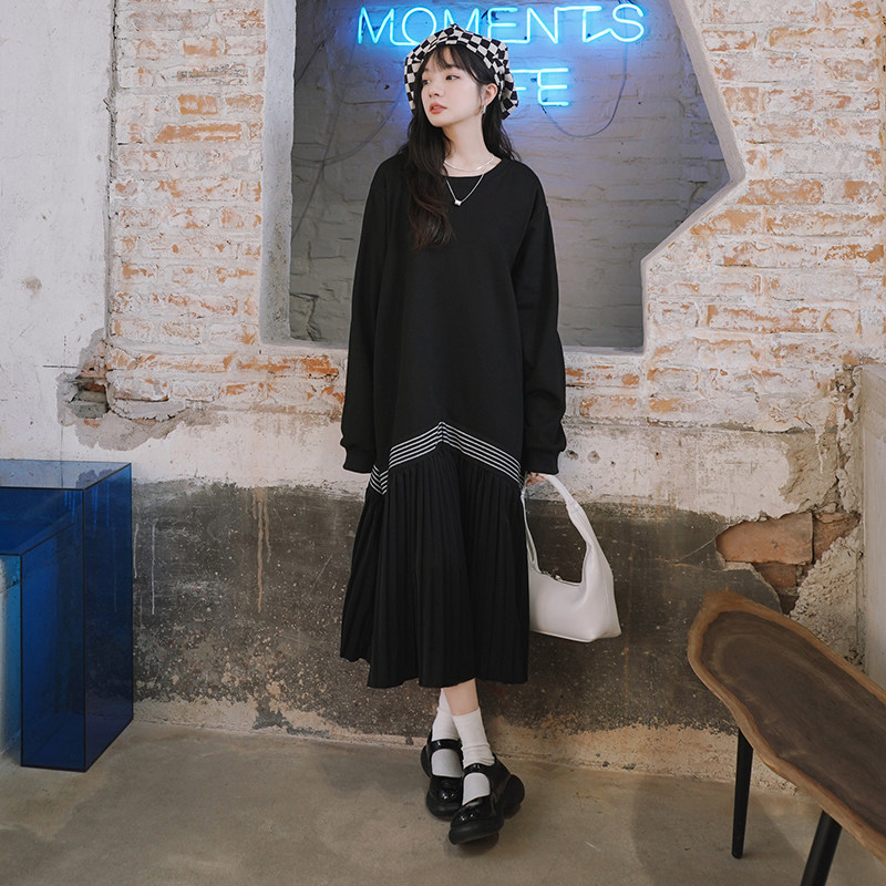 【现货】2022秋款黑色卫衣连衣裙2202-P115-控价168,女装卫衣/绒衫,柏妮丝绮