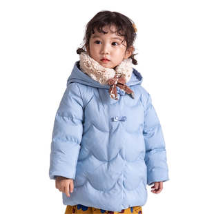 正品德蒙斯特女童加厚羽绒服中国风白鸭绒秋冬中小童防风可爱外套