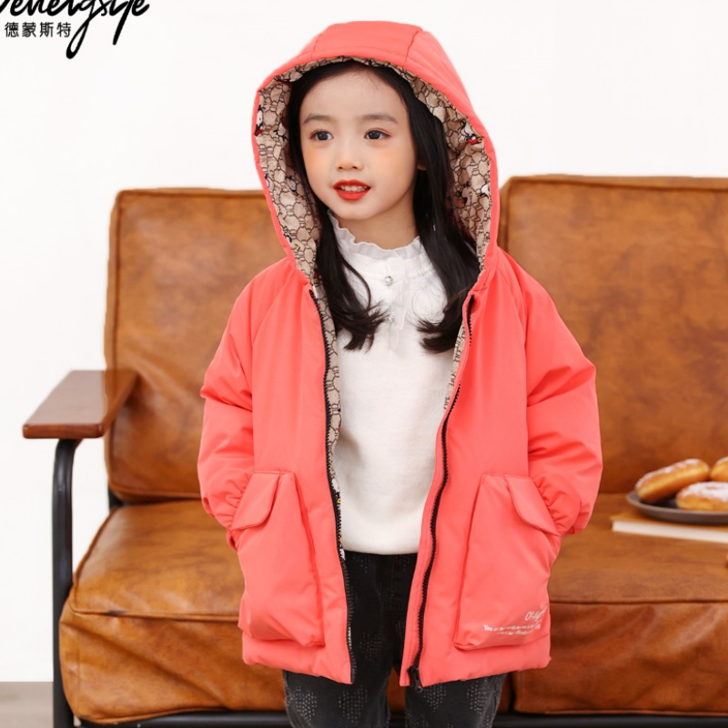 德蒙斯特女童加厚羽绒服韩版90白鸭绒冬季中小童可爱女孩洋气外套