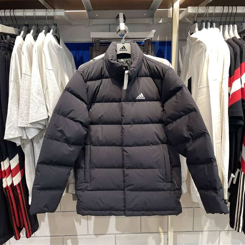 adidas阿迪达斯保暖外套男子运动休闲宽松立领羽绒服HG8700