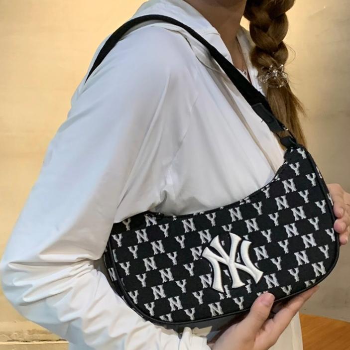 MLB复古老花休闲腋下包单肩包手提包手拿包黑色3ABQS014N-50BKS