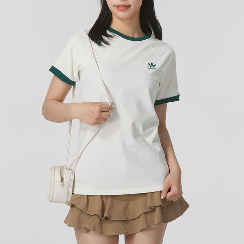 adidas阿迪达斯三叶草短袖女T恤夏季健身训练休闲运动服IN4110