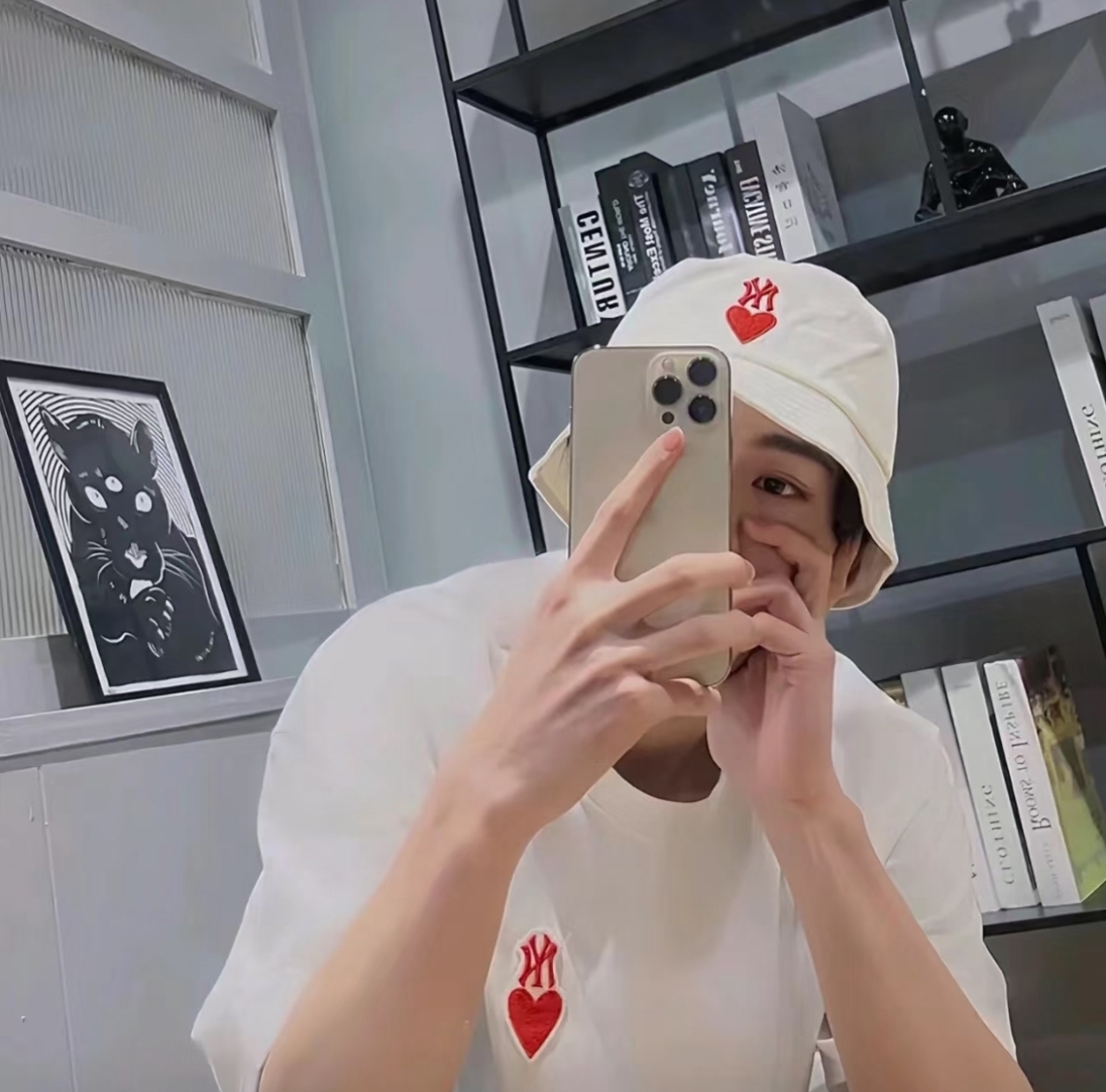 MLB正品24秋冬新款男女情侣白色时尚休闲渔夫帽3AHTH013N-50IVS