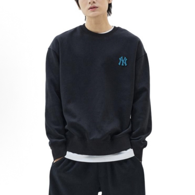 MLB 字母刺绣圆领套头长袖卫衣 男女同款 黑色3AMTB0336-50BKS