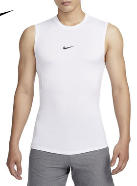 NIKE耐克2025夏季男子速干紧身无袖圆领运动训练背心FB7915-010