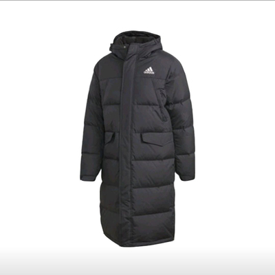 阿迪达斯男女休闲保暖外套运动连帽长款羽绒服GK0664