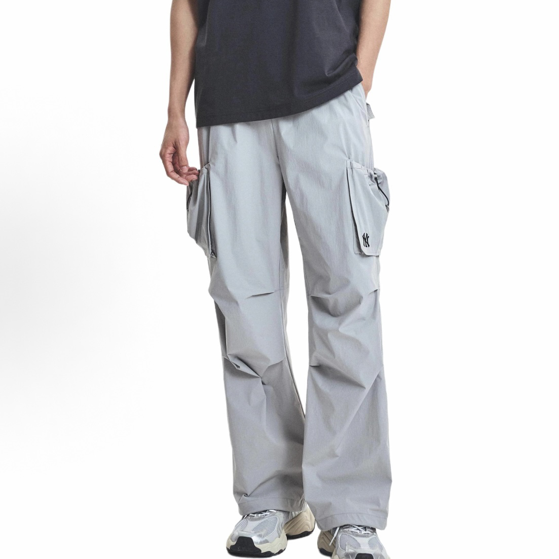 MLB25新款男女NY刺绣工装裤休闲运动长裤3AWPB0853-50GRL