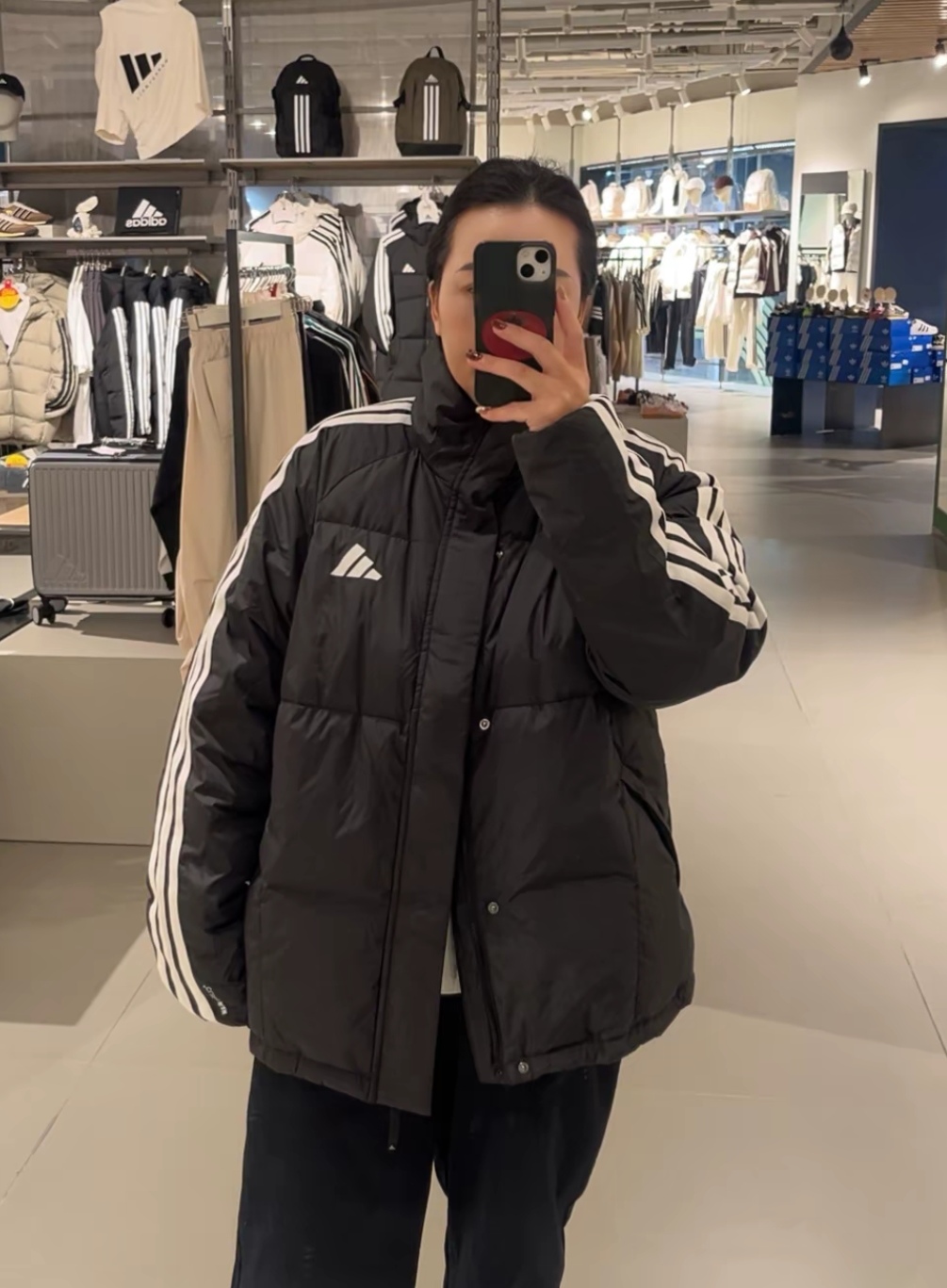 阿迪达斯正品三条纹经典羽绒服男款冬季外套KC2487