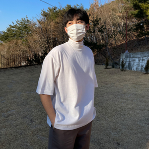 1110-TT336-P40 时尚韩风高领纯色内搭短袖T恤  黑色已下架图片