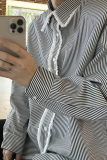 1110-C387-P95条纹衬衫韩风设计款长袖衬衣，男装衬衫，星座1110