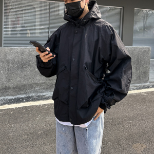 1110-YU084-P200 户外机能连帽冲锋衣外套男潮牌宽松工装夹克图片