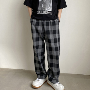 1110-KK356-P75  新品韩版百搭格子直筒休闲裤   已下架图片