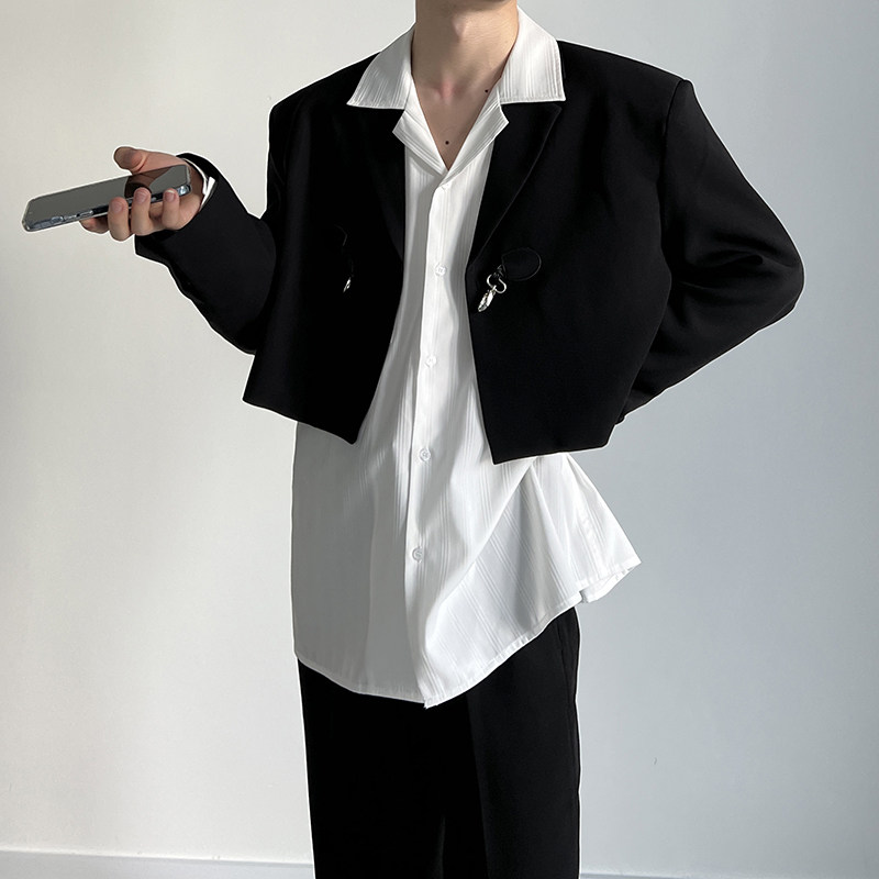 1110-X221-P105短裤设计西装外套高级小众黑色西服上衣,男装牛仔裤,星座1110